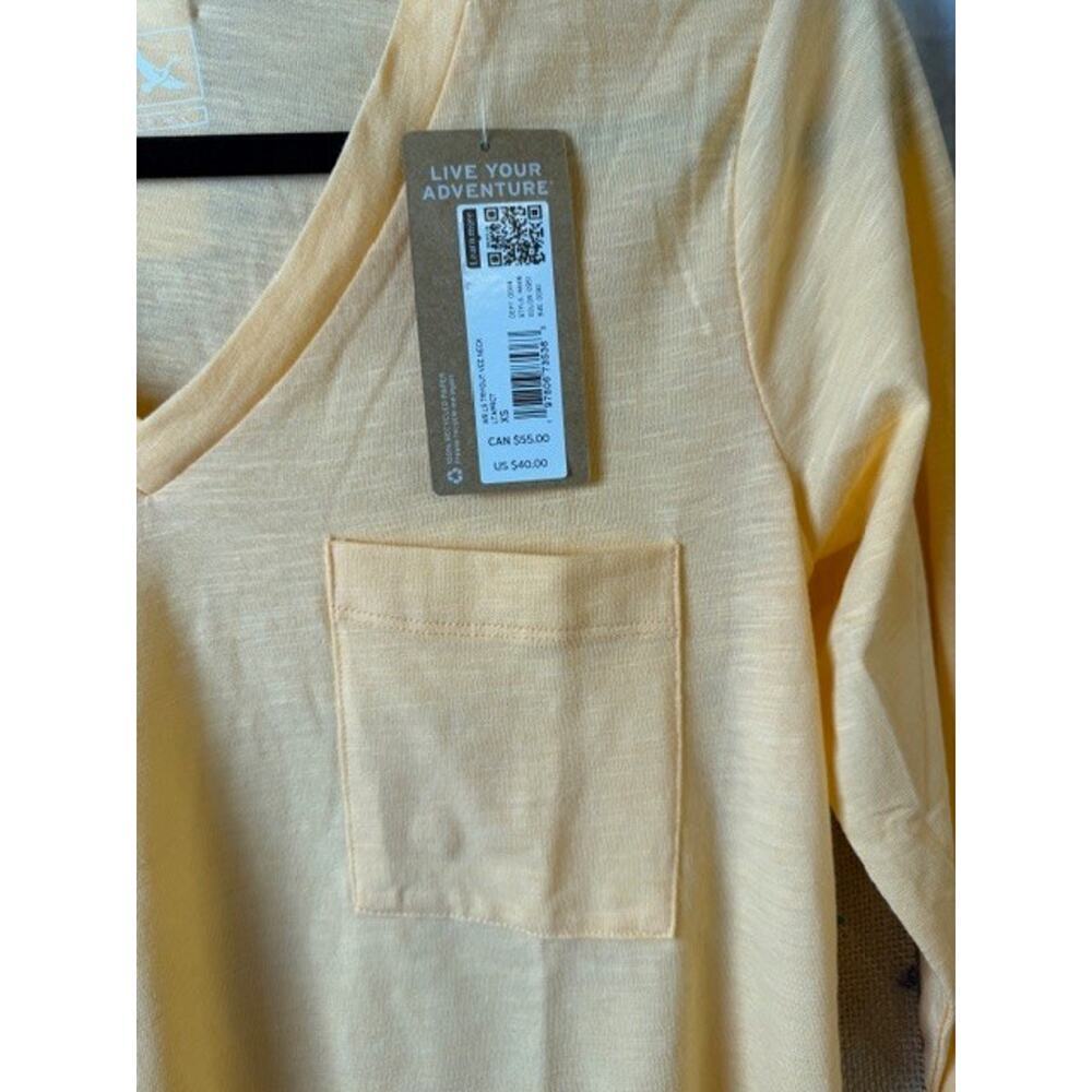 Eddie Bauer Womens Tryout V-Neck Tee Apricot Long Sleeve Size XS NWT - Picture 5 of 7